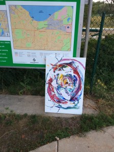 Found painting on bike path